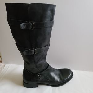 Born black leather knee UMBRA D46903 boots